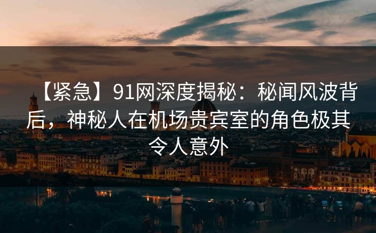 【紧急】91网深度揭秘：秘闻风波背后，神秘人在机场贵宾室的角色极其令人意外